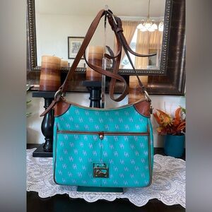 Dooney & Bourke Turquoise, purple Gretta crossbody/shoulder bag, leather, Small